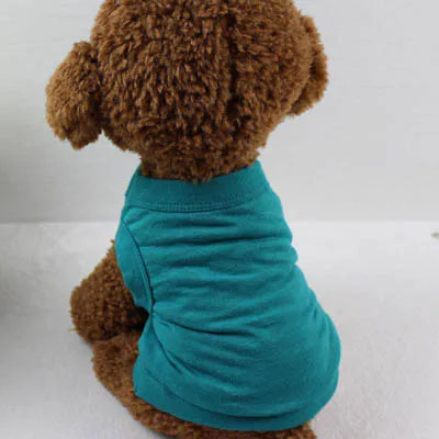Velvet Cotton Pet Vest — Soft Sleeveless Summer Shirt for Dogs & Cats | 10 Colors & 7 Sizes