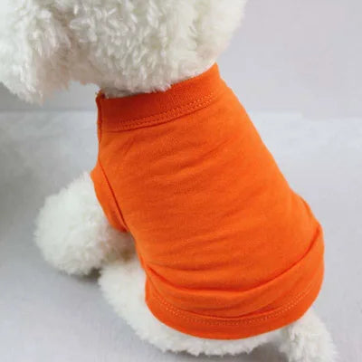 Velvet Cotton Pet Vest — Soft Sleeveless Summer Shirt for Dogs & Cats | 10 Colors & 7 Sizes