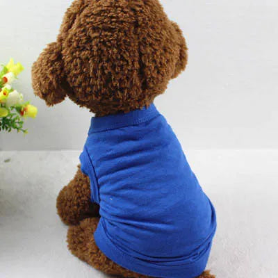 Velvet Cotton Pet Vest — Soft Sleeveless Summer Shirt for Dogs & Cats | 10 Colors & 7 Sizes