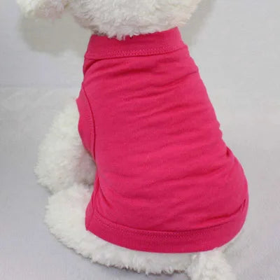 Velvet Cotton Pet Vest — Soft Sleeveless Summer Shirt for Dogs & Cats | 10 Colors & 7 Sizes