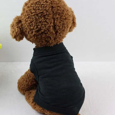Velvet Cotton Pet Vest — Soft Sleeveless Summer Shirt for Dogs & Cats | 10 Colors & 7 Sizes