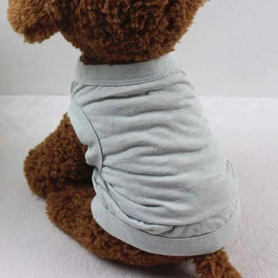 Velvet Cotton Pet Vest — Soft Sleeveless Summer Shirt for Dogs & Cats | 10 Colors & 7 Sizes