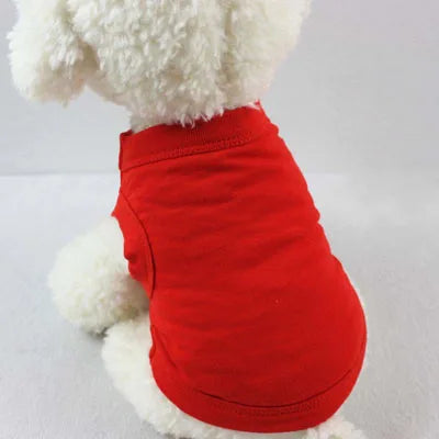 Velvet Cotton Pet Vest — Soft Sleeveless Summer Shirt for Dogs & Cats | 10 Colors & 7 Sizes