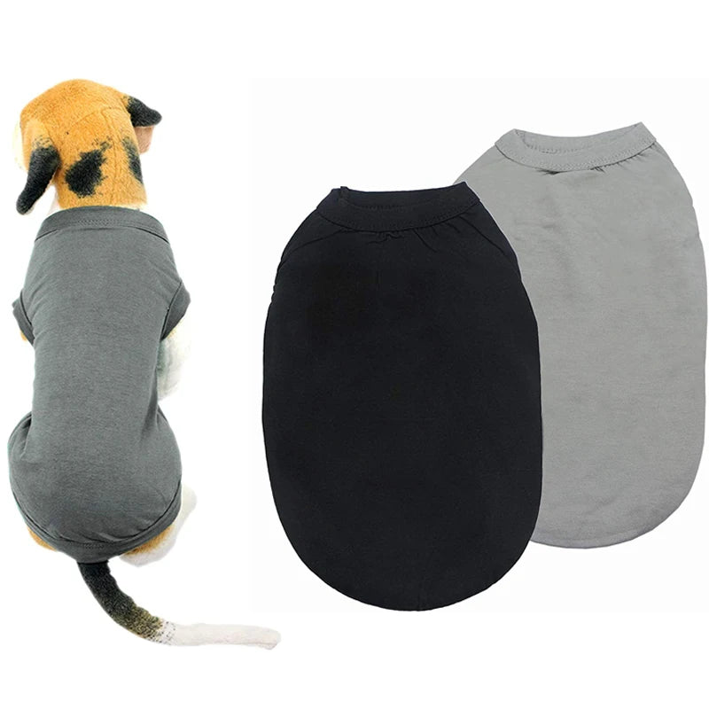 Velvet Cotton Pet Vest — Soft Sleeveless Summer Shirt for Dogs & Cats | 10 Colors & 7 Sizes