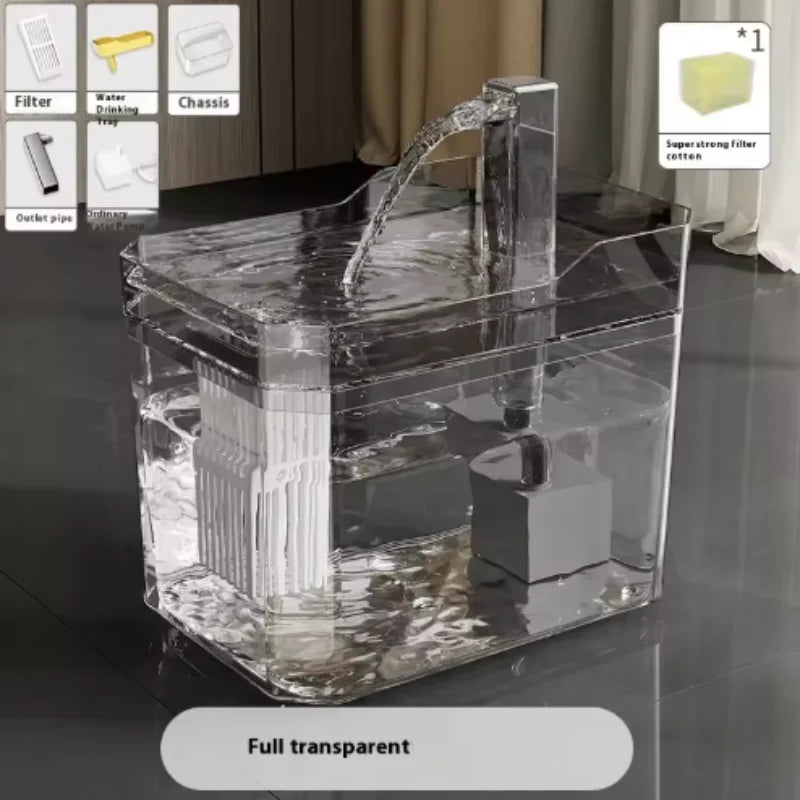 Velvet Automatic Cat Water Fountain Self Circulating 1500ml