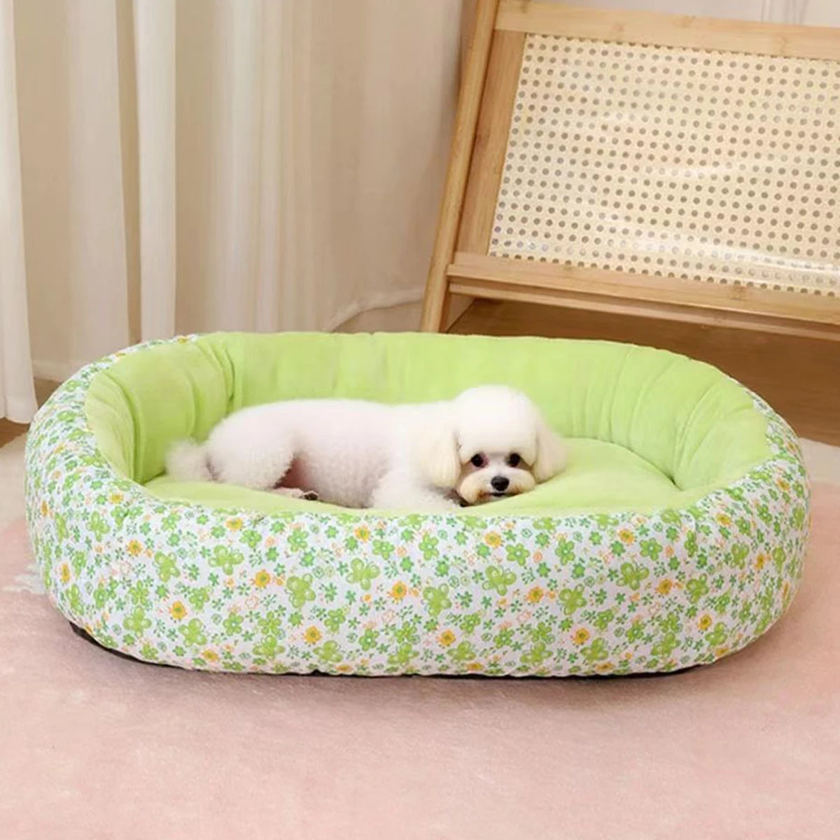Velvet Rectangular Pet Bed — Soft Washable All-Season Bed for Dogs & Cats | 3 Sizes