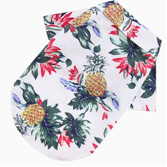 Velvet Hawaiian Pet Shirt — Tropical Pineapple Print Summer Shirt for Dogs & Cats | 6 Sizes & 4 Patterns