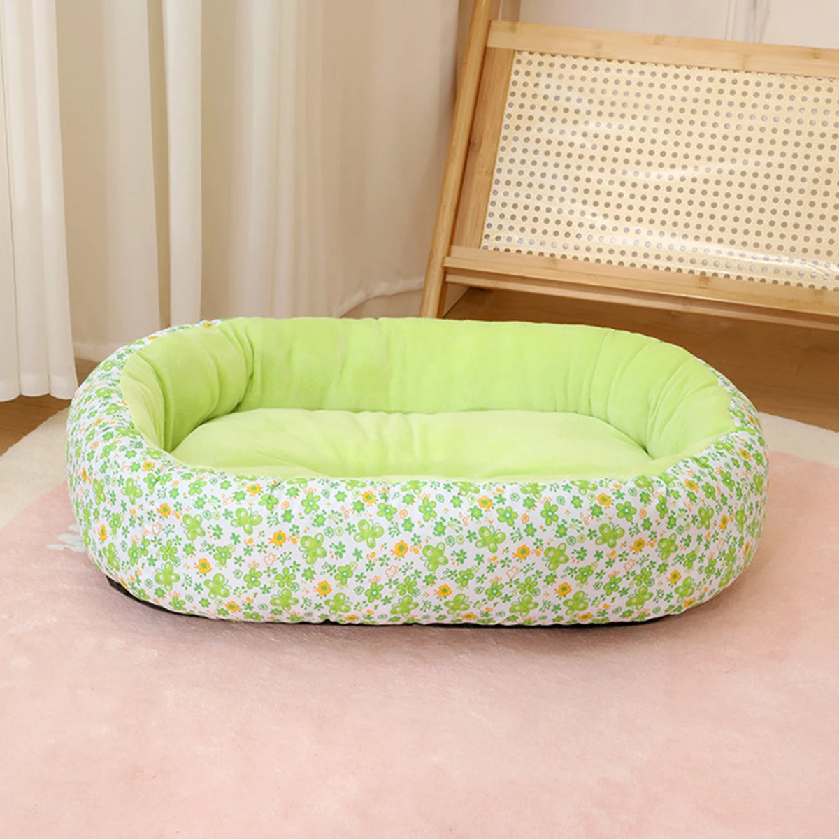 Velvet Rectangular Pet Bed — Soft Washable All-Season Bed for Dogs & Cats | 3 Sizes