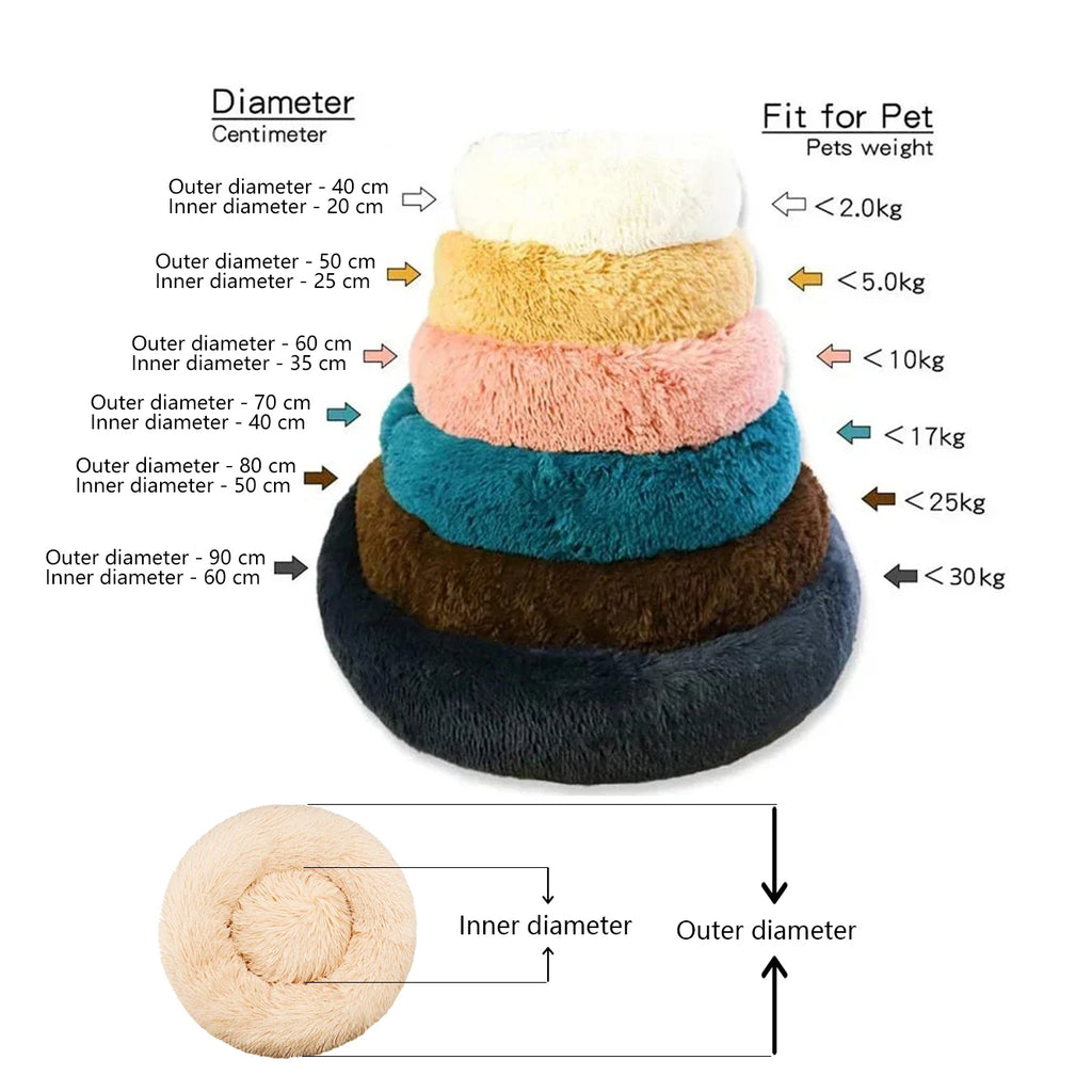 Velvet Cozy Cloud Pet Bed Warm Plush Bed for Dogs and Cats