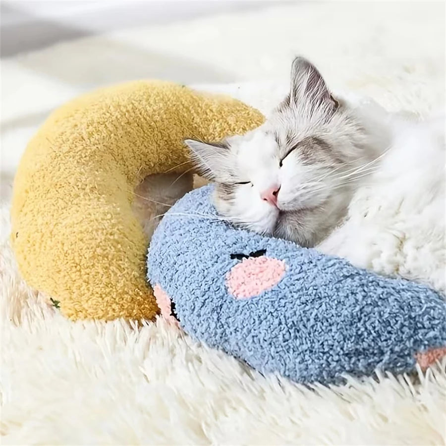 Velvet Pet Neck Pillow — Soft Plush Support Pillow & Toy for Cats & Small Dogs