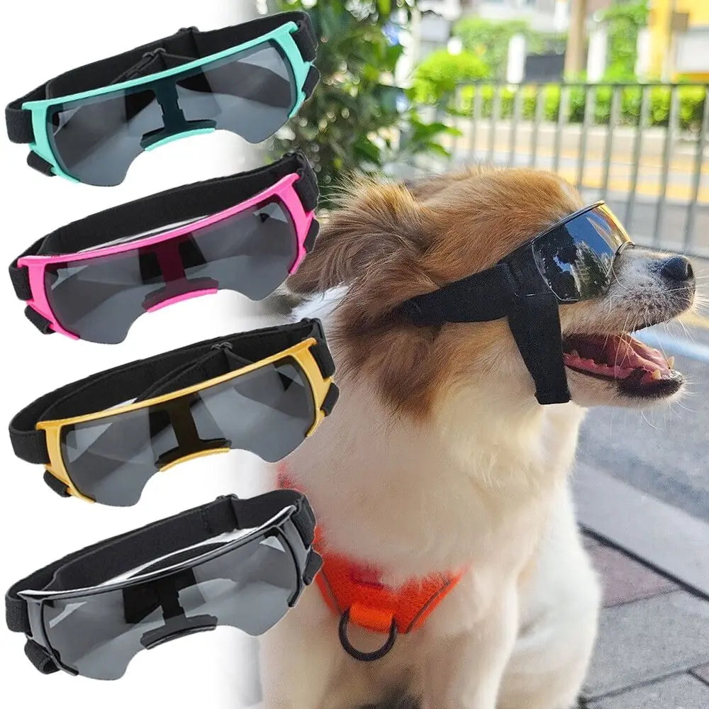 Velvet Dog Sunglasses — UV Protection Adjustable Eyewear for Small & Medium Dogs | 4 Colors