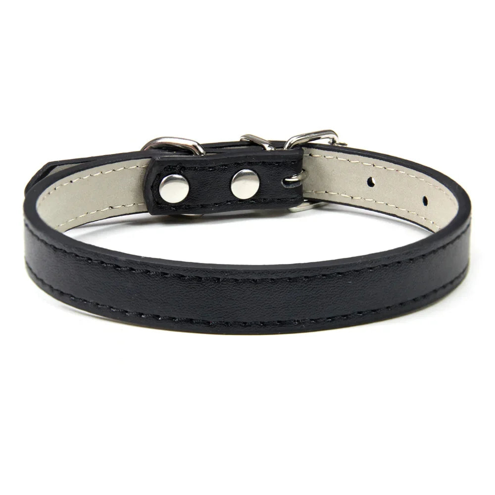 Velvet PU Leather Pet Collar — Padded Quick Release Collar for Dogs & Cats | 16 Colors & 6 Sizes