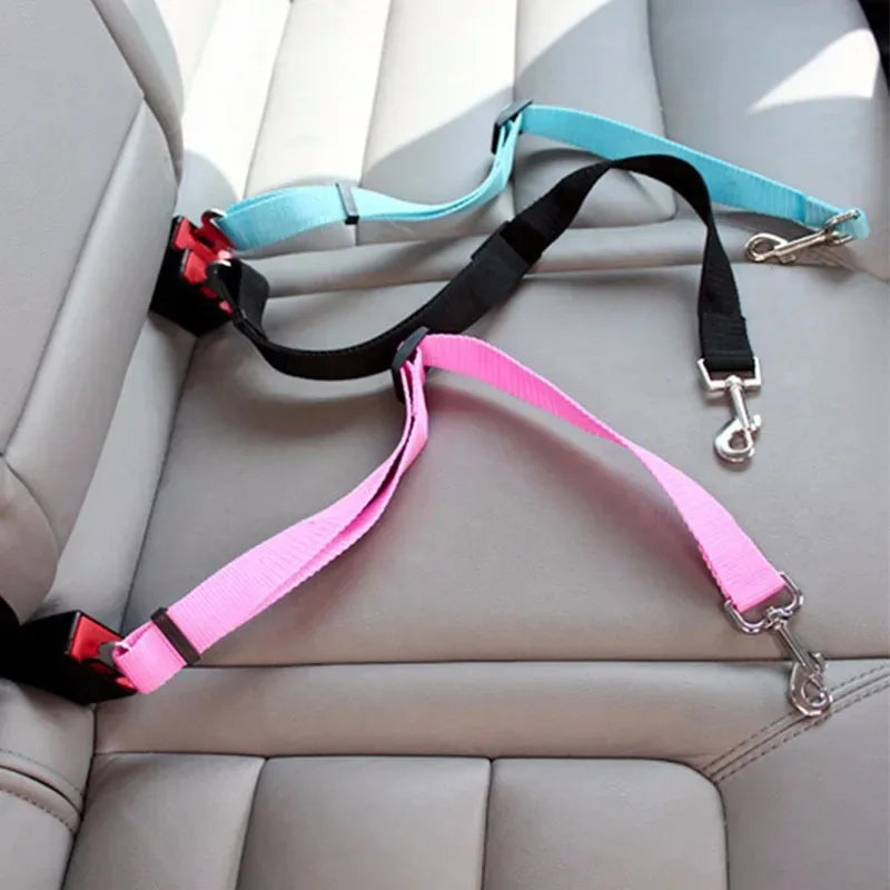 Velvet Adjustable Pet Seat Belt — Nylon Safety Car Belt for Dogs & Cats | Universal Fit | All Sizes