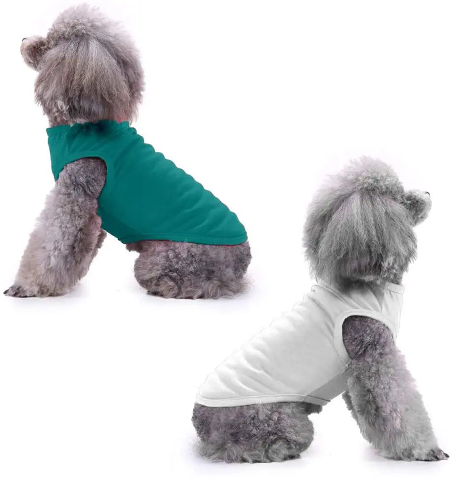 Velvet Cotton Pet Vest — Soft Sleeveless Summer Shirt for Dogs & Cats | 10 Colors & 7 Sizes