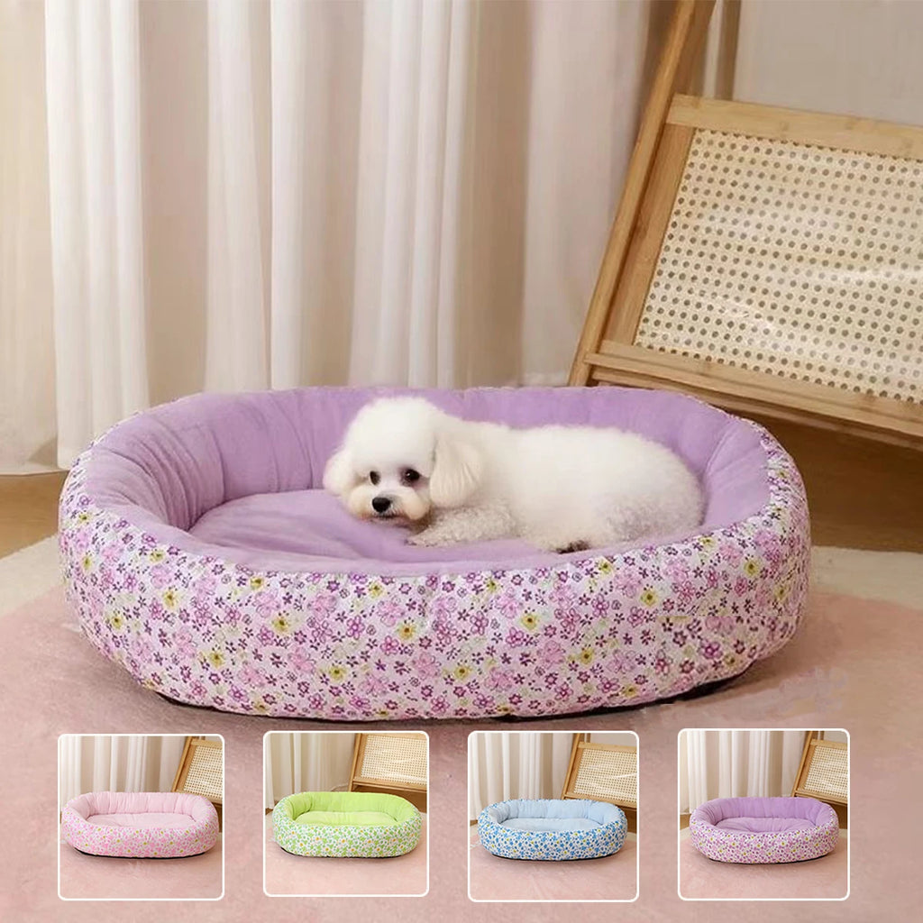 Velvet Rectangular Pet Bed — Soft Washable All-Season Bed for Dogs & Cats | 3 Sizes