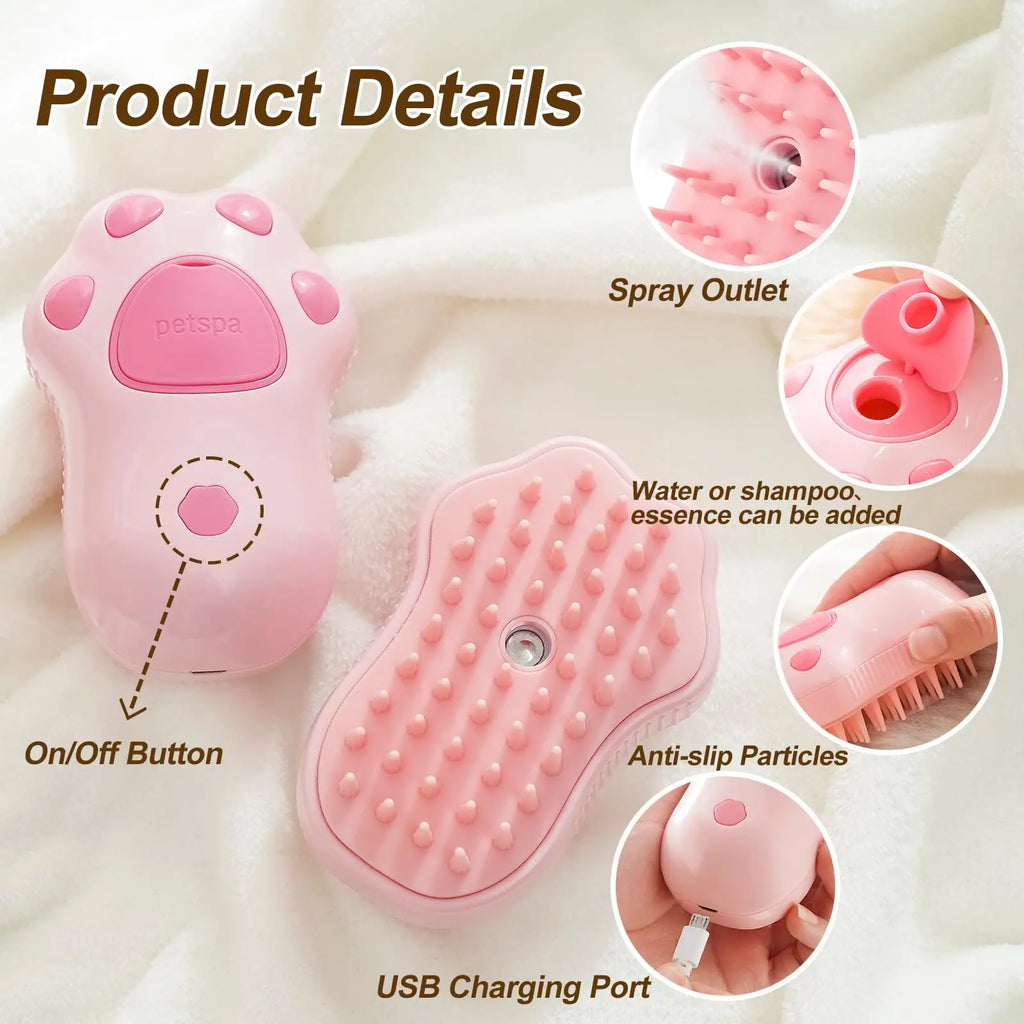 Steam Grooming Brush for Cats and Dogs