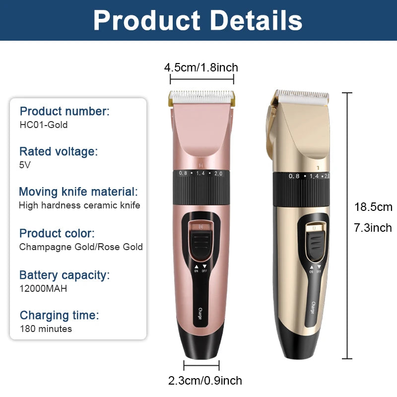 Rechargeable Pet Hair Clipper for Dogs and Cats