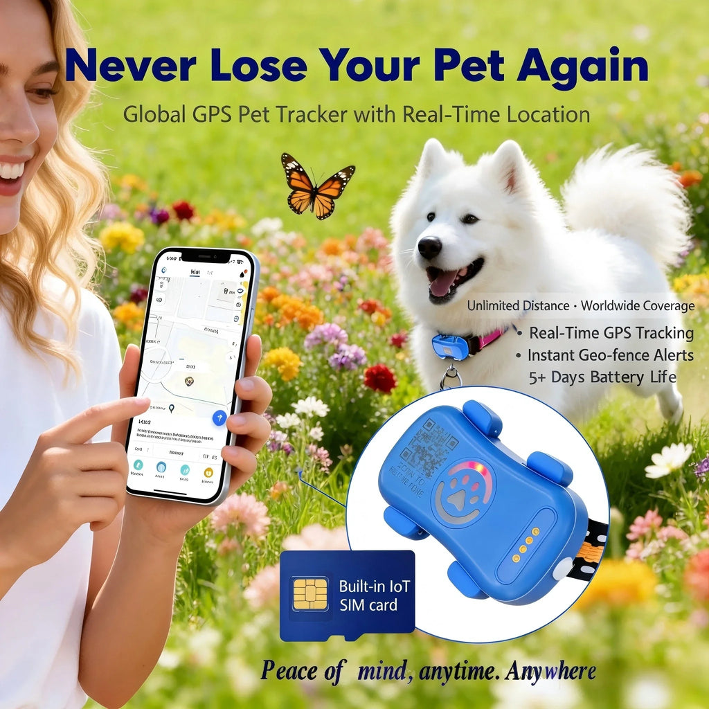 Velvet GPS Pet Tracker 4G Real Time Locator for Dogs and Cats