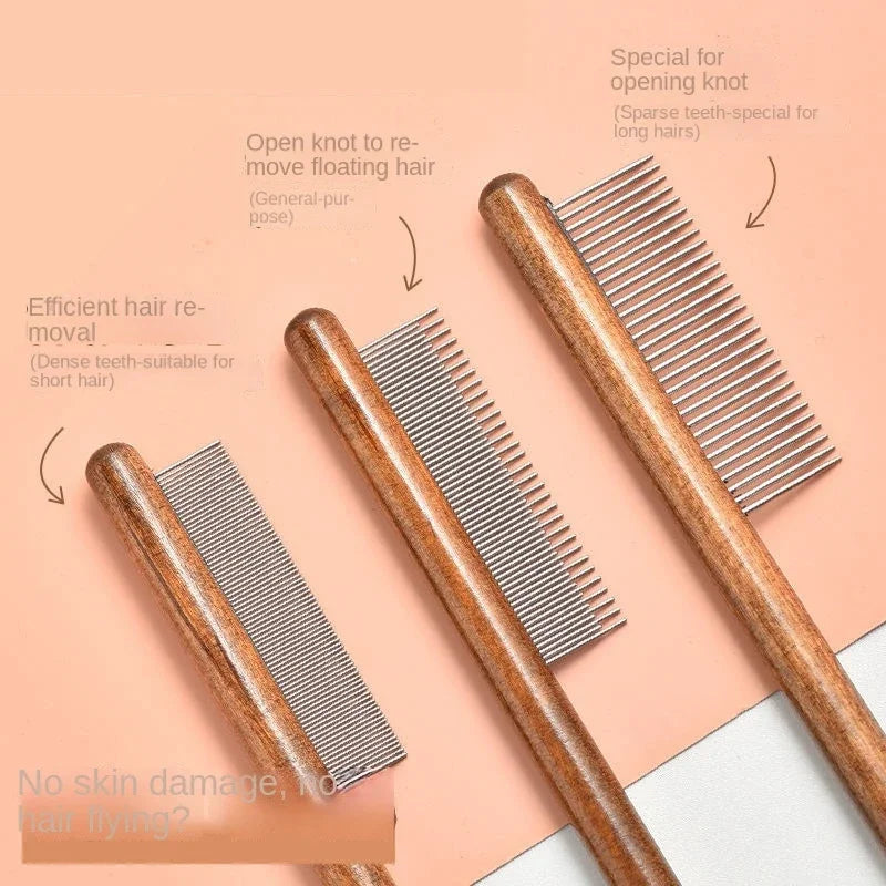 Wooden Pet Grooming Comb for Cats