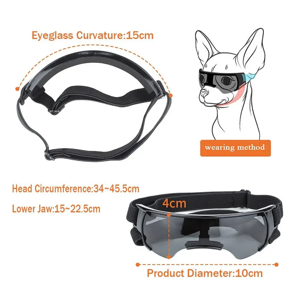 Velvet Dog Sunglasses — UV Protection Adjustable Eyewear for Small & Medium Dogs | 4 Colors