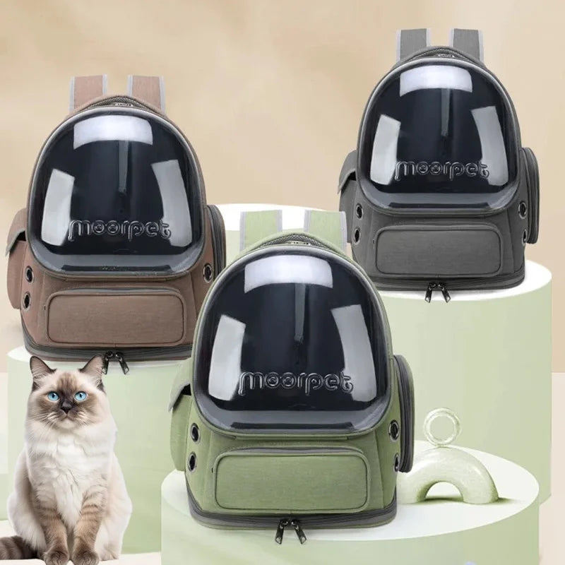 Velvet Pet Carrier Backpack — Breathable Waterproof Nylon Cat Bag | 3 Colors | 42x27x34cm
