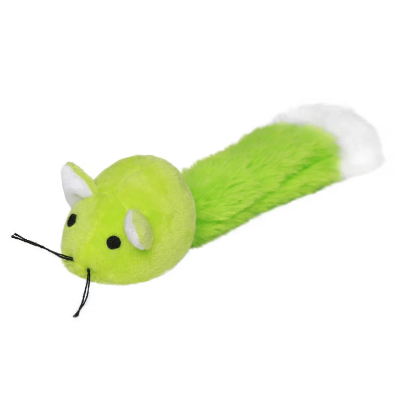Velvet Mice Cat Toy Interactive Plush Mouse with Sisal Tail for Indoor Cats | 4 Colors