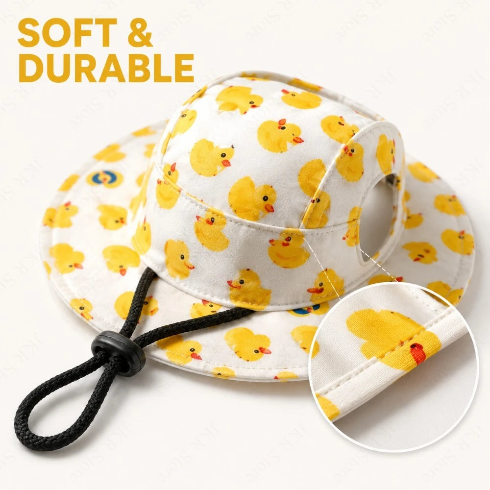 Velvet Printed Dog Cap — Adjustable Fiber Hat for Small & Medium Dogs | Pugs Corgis Dachshunds