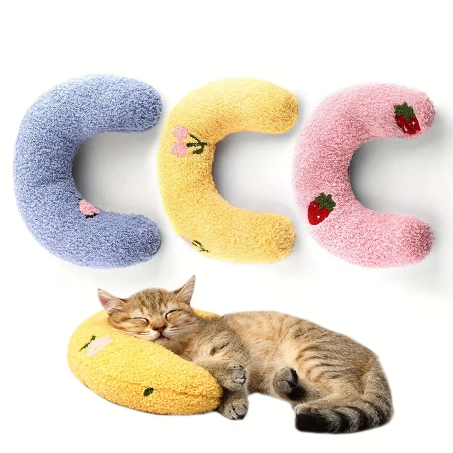 Velvet Pet Neck Pillow — Soft Plush Support Pillow & Toy for Cats & Small Dogs