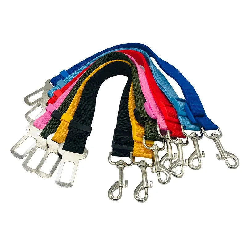 Velvet Adjustable Pet Seat Belt — Nylon Safety Car Belt for Dogs & Cats | Universal Fit | All Sizes