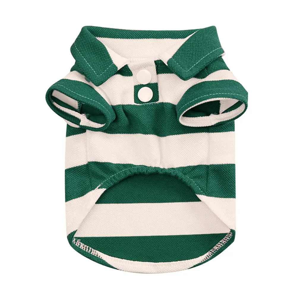 Velvet Stripe Pet T-Shirt — Casual Cotton Sport Shirt for Dogs & Cats | Small to Large Breeds