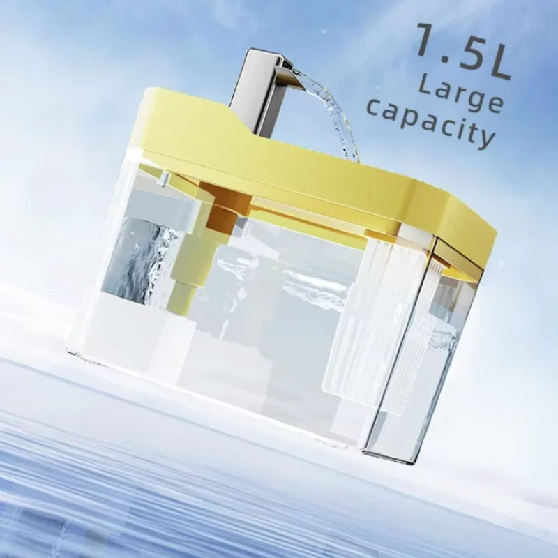 Velvet Automatic Cat Water Fountain Self Circulating 1500ml