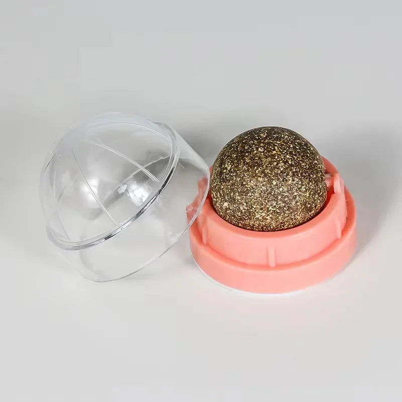 Velvet Catnip Wall Ball  Natural Stick-On Cat Toy for Stress Relief & Dental Health
