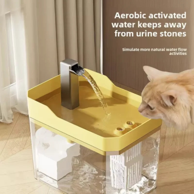 Velvet Automatic Cat Water Fountain Self Circulating 1500ml