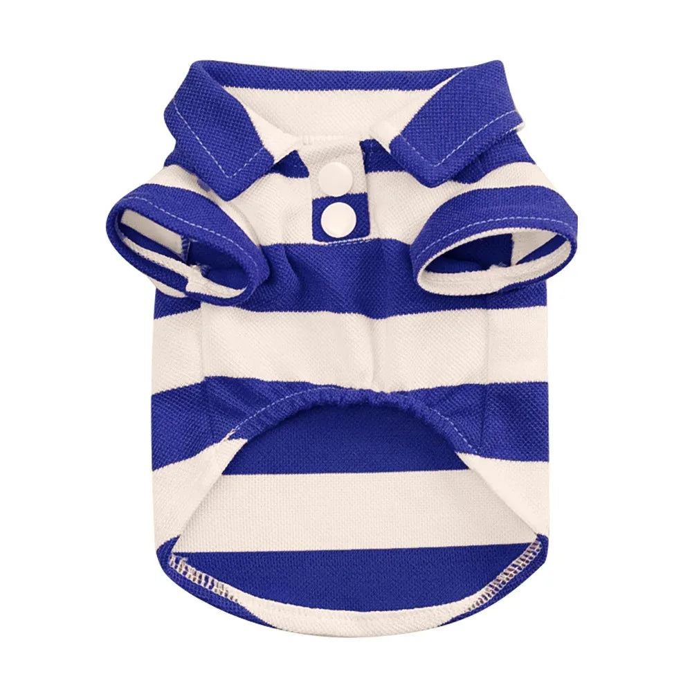 Velvet Stripe Pet T-Shirt — Casual Cotton Sport Shirt for Dogs & Cats | Small to Large Breeds