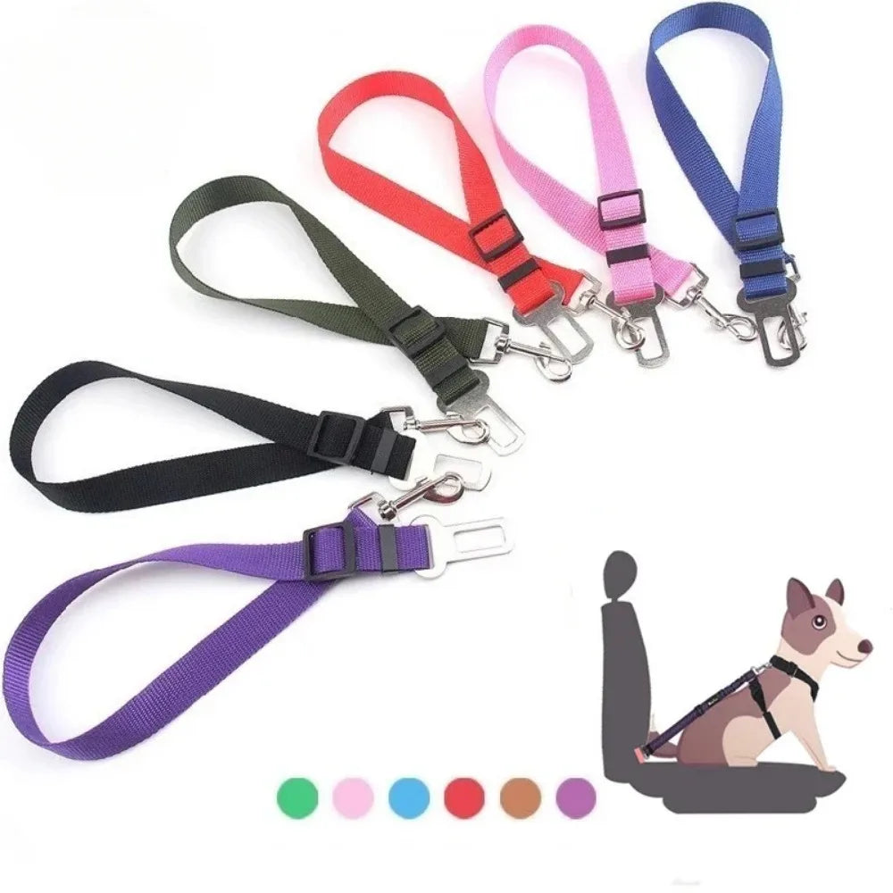 Velvet Pet Car Seat Belt — Adjustable Safety Belt for Dogs & Cats | 9 Colors & Universal Fit