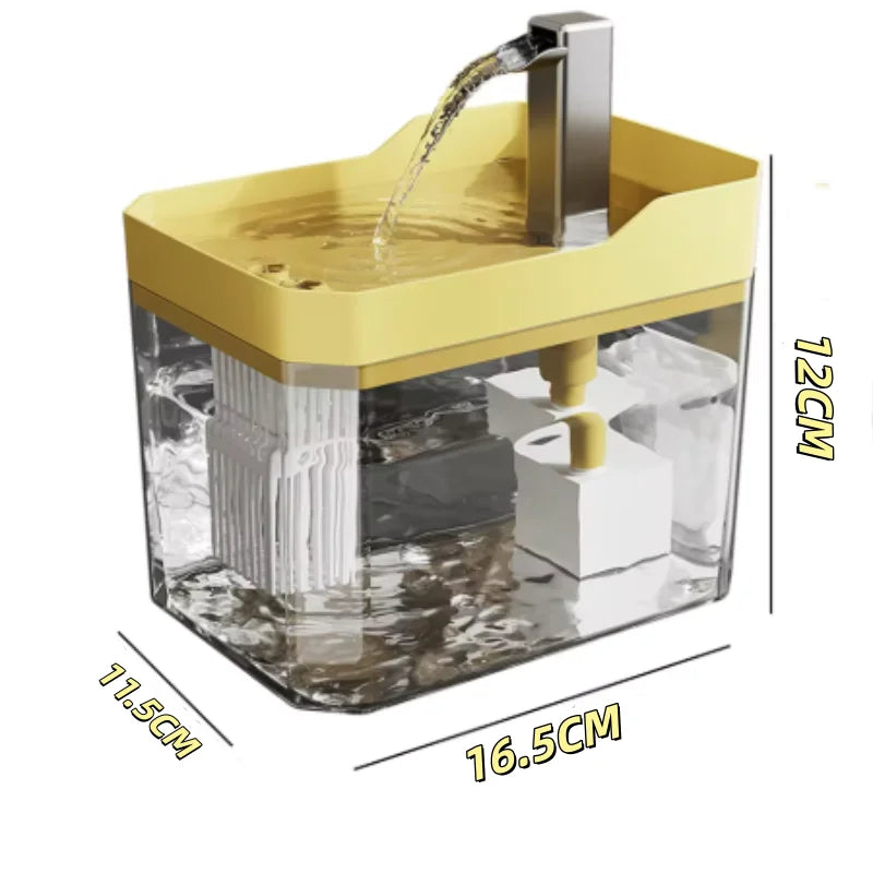 Velvet Automatic Cat Water Fountain Self Circulating 1500ml