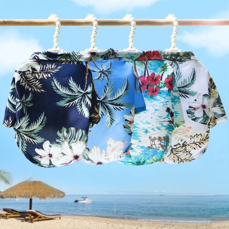 Velvet Hawaiian Pet Shirt — Tropical Pineapple Print Summer Shirt for Dogs & Cats | 6 Sizes & 4 Patterns