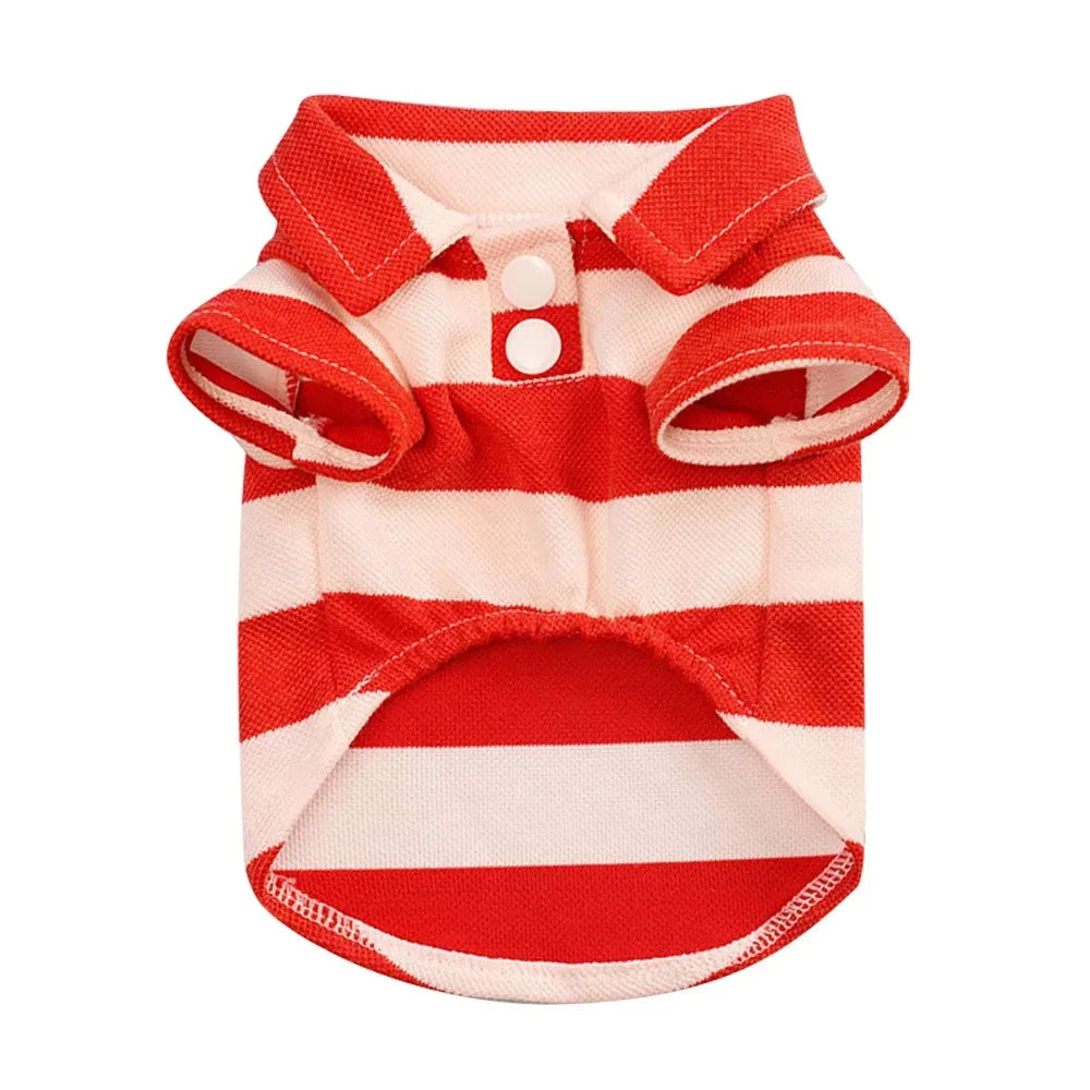 Velvet Stripe Pet T-Shirt — Casual Cotton Sport Shirt for Dogs & Cats | Small to Large Breeds