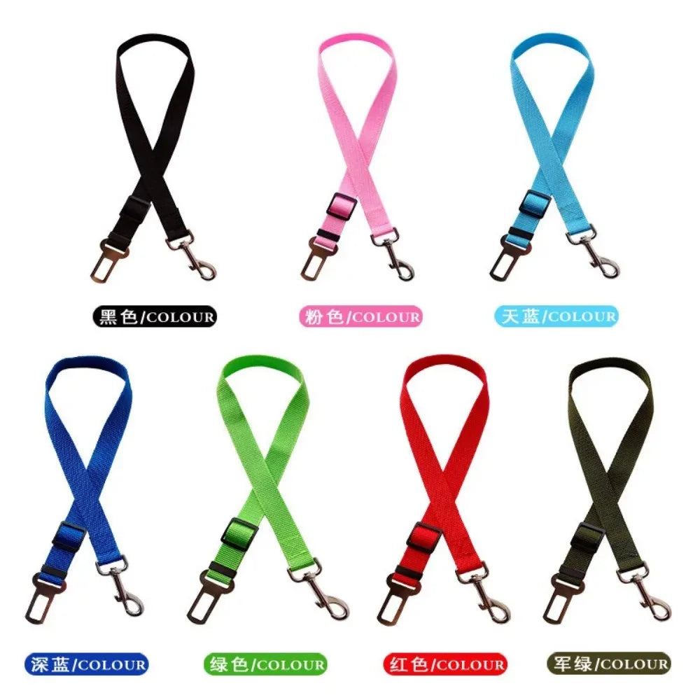 Velvet Pet Car Seat Belt — Adjustable Safety Belt for Dogs & Cats | 9 Colors & Universal Fit