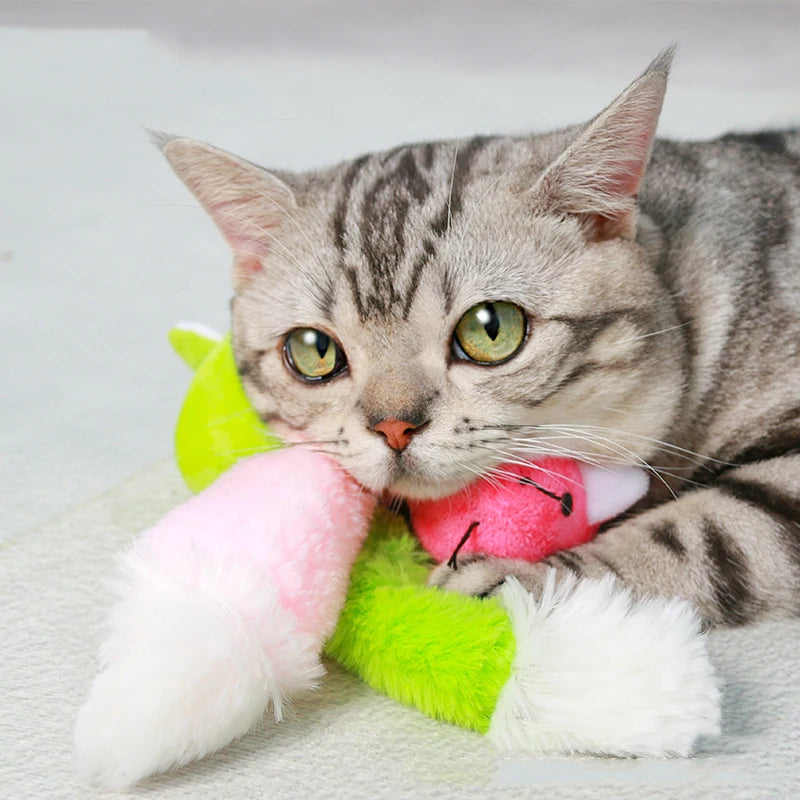 Velvet Mice Cat Toy Interactive Plush Mouse with Sisal Tail for Indoor Cats | 4 Colors
