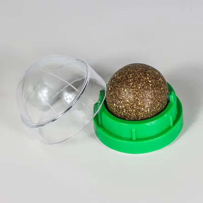 Velvet Catnip Wall Ball  Natural Stick-On Cat Toy for Stress Relief & Dental Health