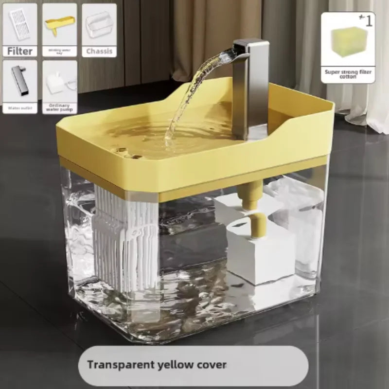 Velvet Automatic Cat Water Fountain Self Circulating 1500ml
