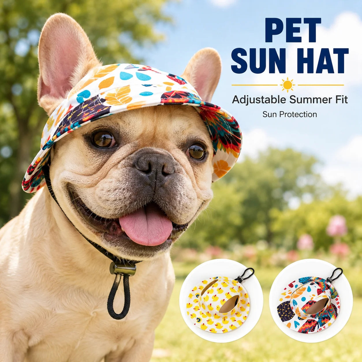 Velvet Printed Dog Cap — Adjustable Fiber Hat for Small & Medium Dogs | Pugs Corgis Dachshunds