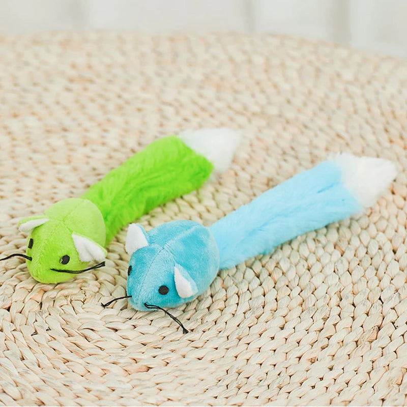 Velvet Mice Cat Toy Interactive Plush Mouse with Sisal Tail for Indoor Cats | 4 Colors