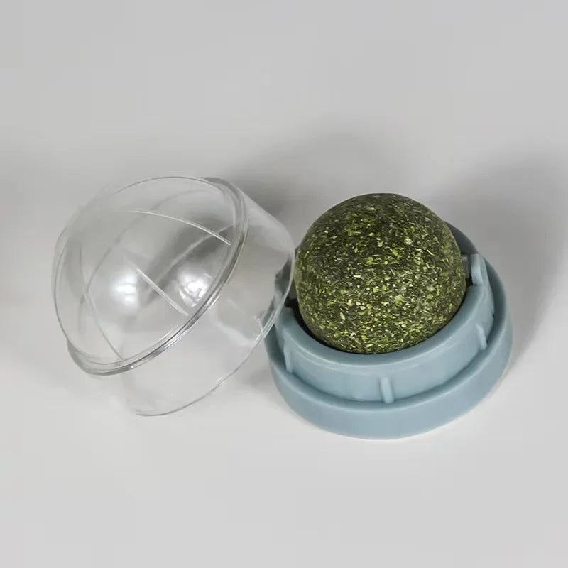 Velvet Catnip Wall Ball  Natural Stick-On Cat Toy for Stress Relief & Dental Health