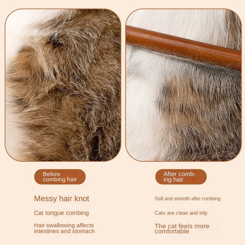 Wooden Pet Grooming Comb for Cats