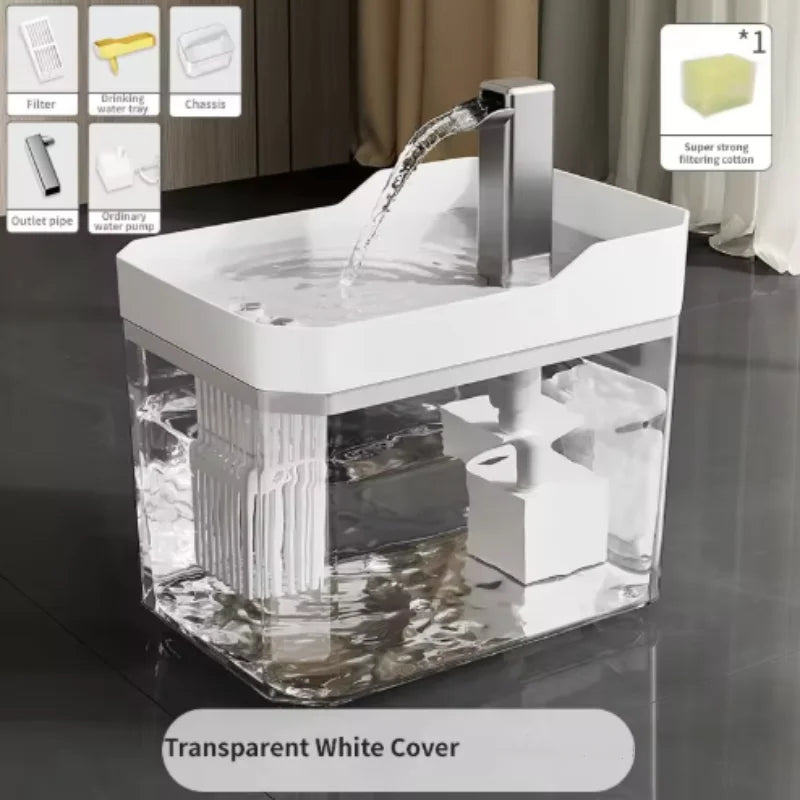 Velvet Automatic Cat Water Fountain Self Circulating 1500ml