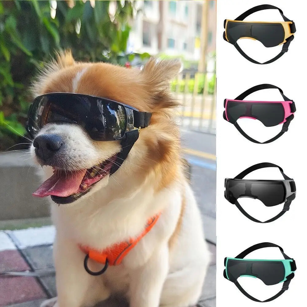 Velvet Dog Sunglasses — UV Protection Adjustable Eyewear for Small & Medium Dogs | 4 Colors