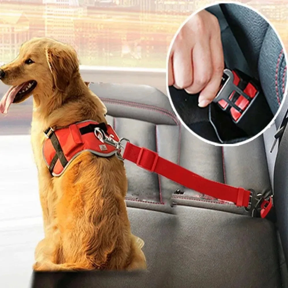 Velvet Pet Car Seat Belt — Adjustable Safety Belt for Dogs & Cats | 9 Colors & Universal Fit