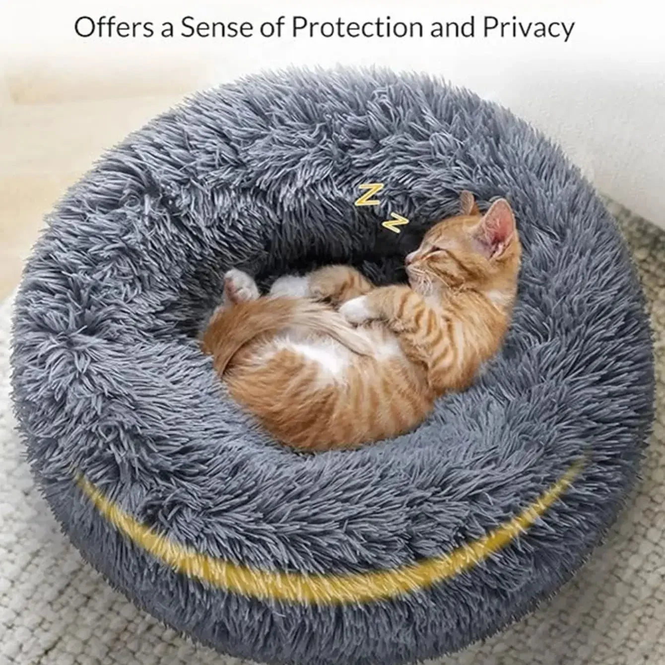 Velvet Cozy Cloud Pet Bed Warm Plush Bed for Dogs and Cats